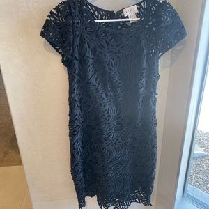 Milly Size 0 Black Lace MIDI Cocktail Dress MILLY